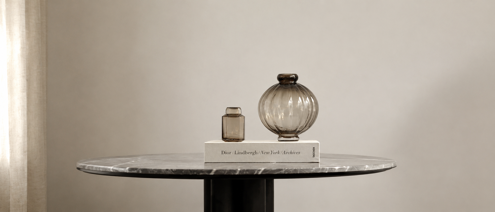 Decorative objects styled in a modern interior