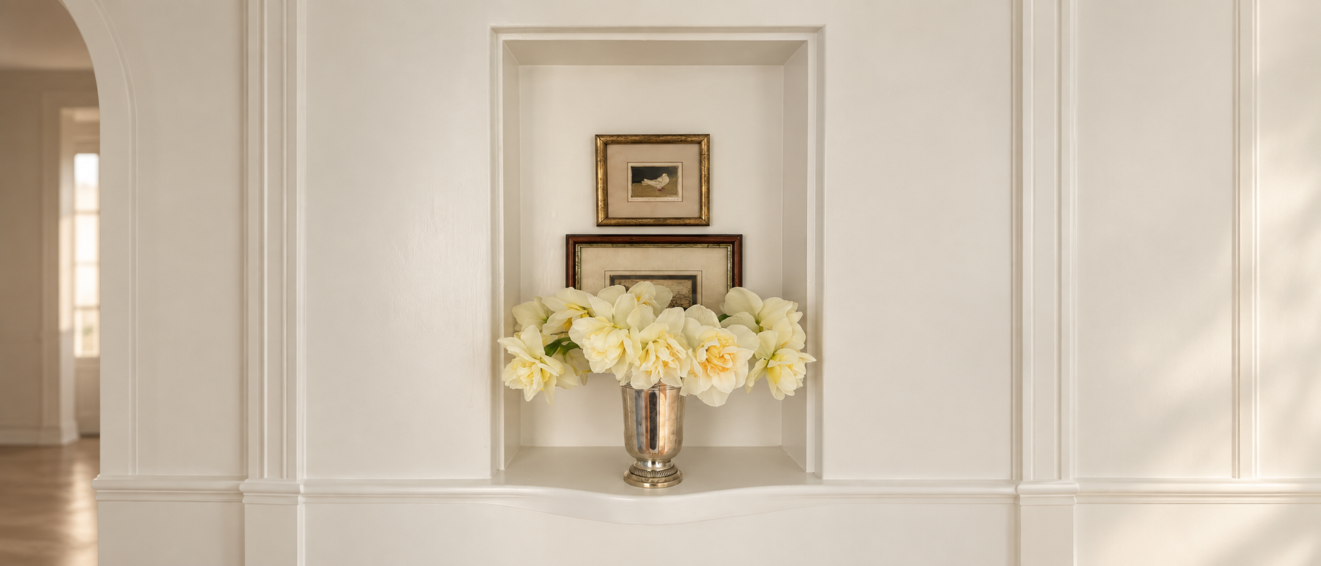 Thoughtfully styled interior with decorative accents