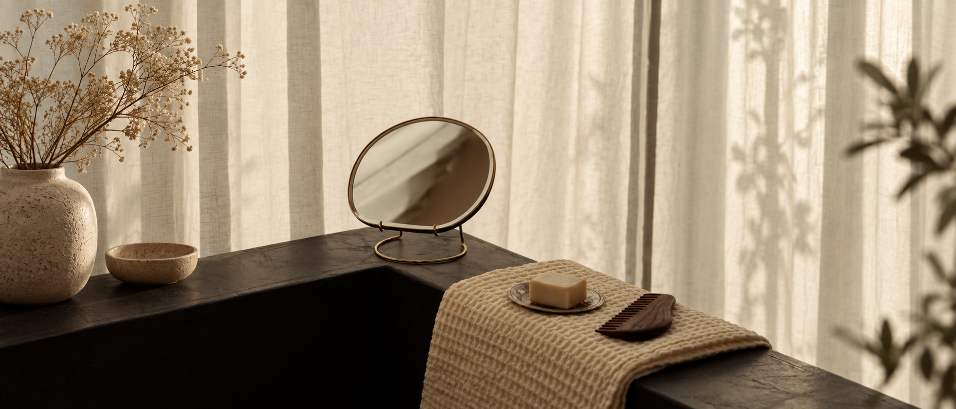 Accent mirrors styled in a modern room