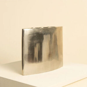Modernist Aluminum Vase and Candle Bowl