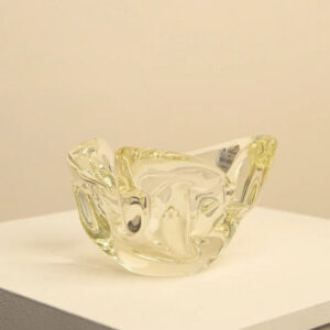 Lemon Yellow Crystal Display Bowl