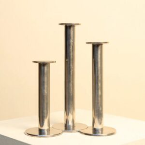 Set of 3 Italian Metal Candle Holders